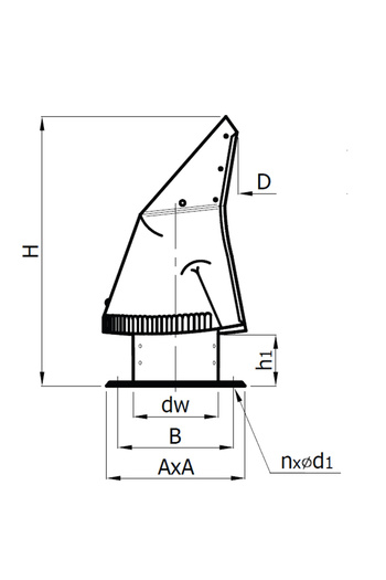 Other 150mm Steel Chimney Cowl Rotating Flue Cap Square Base OCCH