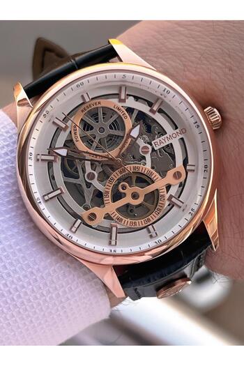 Raymond Special Leather Cord for Engagement and Grooms 2 Years Warranty Automatic Men's Wrist Watch+Bracelet Rmd.M7