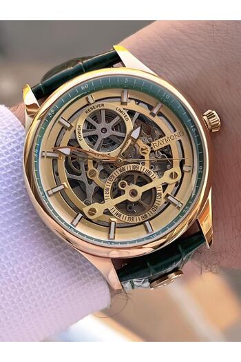Raymond Special Leather Cord for Engagement and Grooms 2 Years Warranty Automatic Men's Wrist Watch+Bracelet Rmd.10