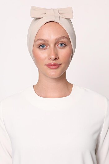 Levidor A.Beige Bow Cross Bonnet