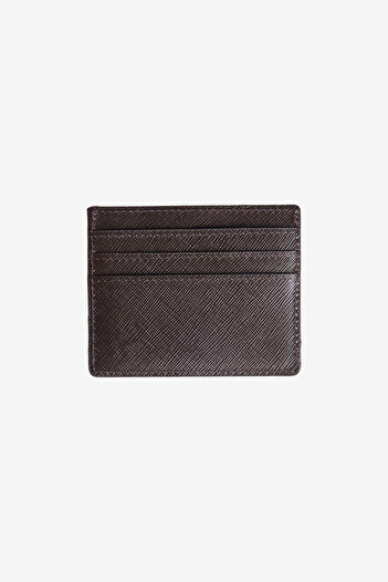 ALTINYILDIZ CLASSICS Men's Brown 100% Leather Card Holder