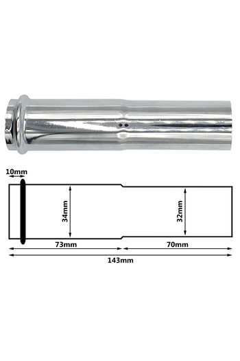 Other Chrome-Plated Single Hub Pipe for 32mm Trap 143mm