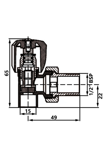 Other Angle radiator supply valve for soldering 15 mm