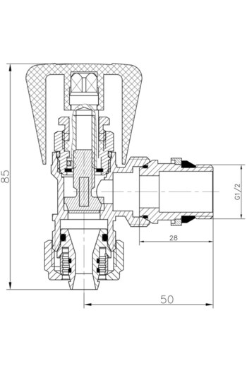 Other PEX 16x1/2" angle return radiator valve