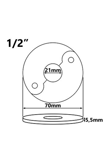 Other Chrome-Plated Escutcheon 1/2", Two-Piece Design