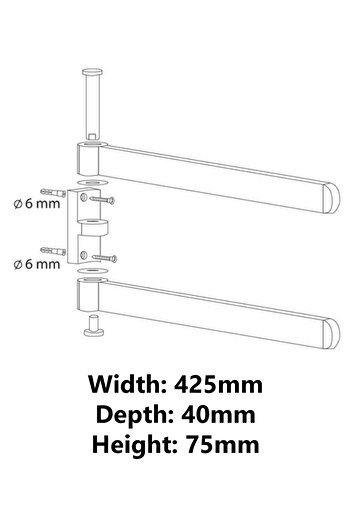 Other Suport pivotant Futura cu braț dublu, 425 mm, negru