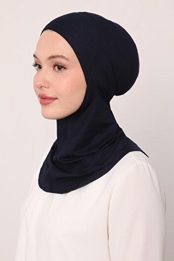 Levidor Navy Blue Hijabchi Neck Collar Bonnet