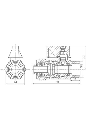 Other PEX screw-on ball valve 16x1/2” GZ