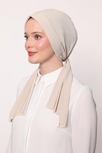 Levidor A.Beige Butterfly Pattern Ready-To-Wear Shawl