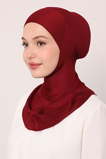 Levidor Burgundy Hijabchi Neck Collar Bonnet