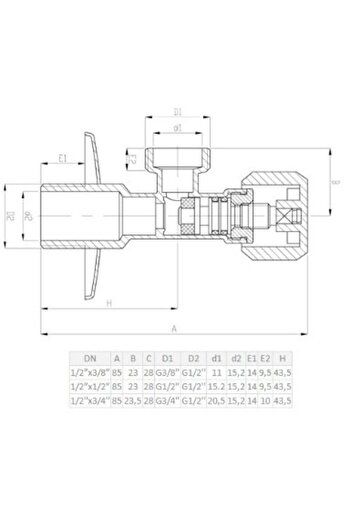 Other Chrome plated angle poppet valve 1/2"x1/2"