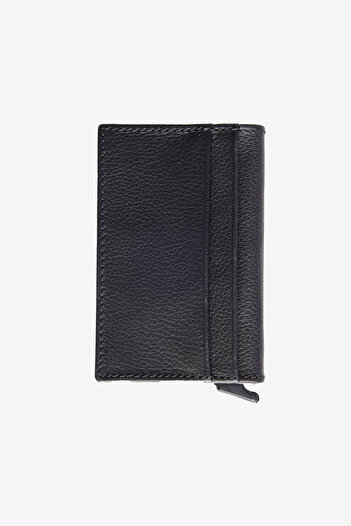 ALTINYILDIZ CLASSICS Men's Black 100% Leather Card Holder