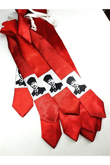 GallanD Tie for 9-10 Year Olds, Ay Yıldız Atatürk, Pack of 10, Patterned, Special Children's Size, Ready to Wear