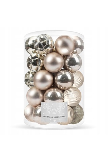 SERSIMO Christmas bauble set, 30 pieces, 6 models, 8cm, gold