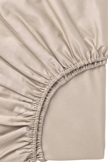 İQON Fitted Sheet Duvet Cover Set Single Size Beige - Black