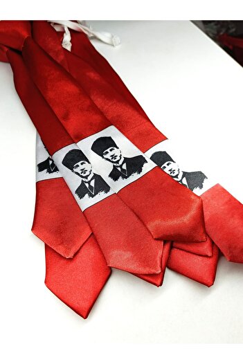 GallanD Tie for 9-10 Year Olds, Ay Yıldız Atatürk, Pack of 10, Patterned, Special Children's Size, Ready to Wear