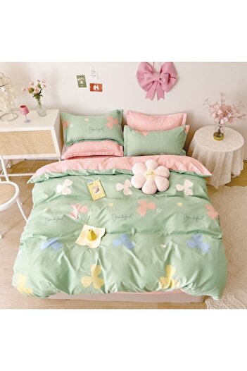 Casa de Vis Double bed linen set, 6 pieces, satin cotton, 220 x 230 cm, multicolor,