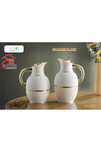 PETROS Swan Thermos Set for Tea and Coffee with Golden Handle 1+0.7L