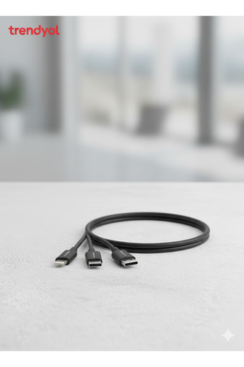 RİVERSONG Type-A To 3In1 (Lightning, Type-C & Micro USB) Nylon Braided Fast Charging Cable, C58, 1.2
