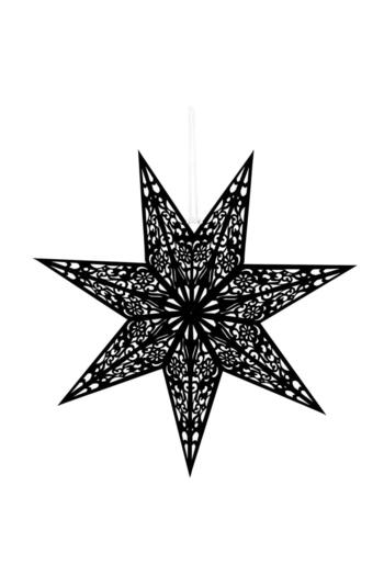 SERSIMO 3D decorative star made of paper and openwork felt, 50cm, black
