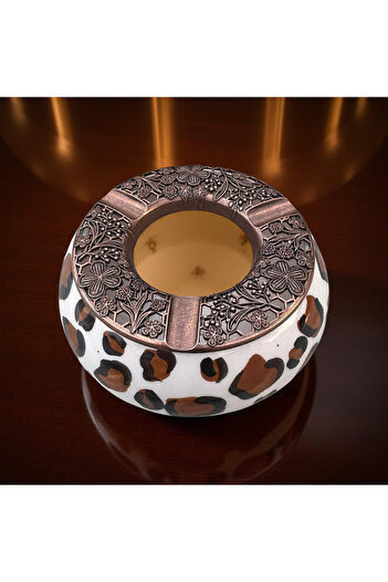 Çiporcal Poyraz Leopard Patterned Large Ashtray Hand Decor