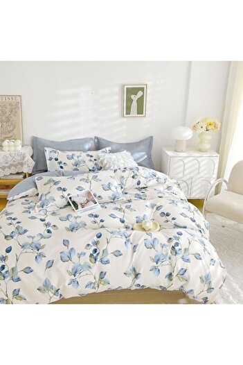 Casa de Vis Set double bed linen, satin cotton, 180 x 200 cm, 6 pieces, with elastic, multicolor,