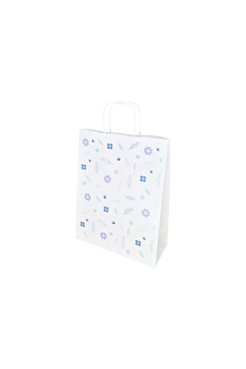 Papette Set of 100 Kraft Paper Bags with Pattern 1 Floral 24 x 31(H) x 10cm