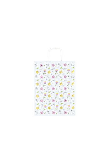 Papette Set of 100 Kraft Paper Bags with Pattern 8 Floral 24 x 31(H) x 10cm