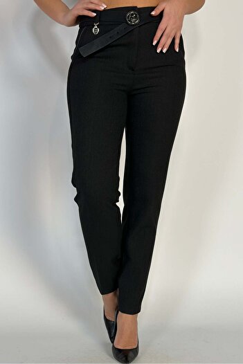 WildFashion Elegant long trousers made of thick material - fabric V643-1