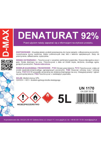 Other Denatured alcohol D-MAX 5L