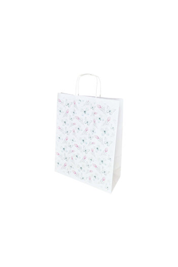 Papette Set of 100 Kraft Paper Bags with Pattern 15 Floral 24 x 31(H) x 10cm