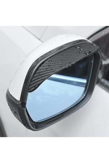Bukela 2 Pack Visor Guards for Car Side Mirrors Universal Fit (Black)