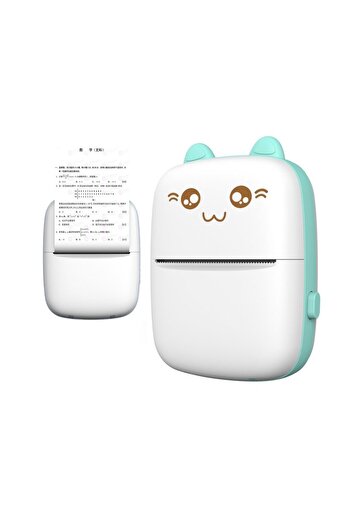 Other Mini Cat Thermal Label Printer Bluetooth Phone Printer Fun Print Blue