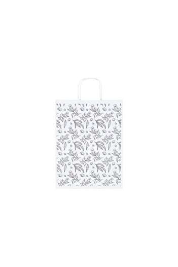 Papette Set of 100 Kraft Paper Bags with Pattern 16 Floral 24 x 31(H) x 10cm