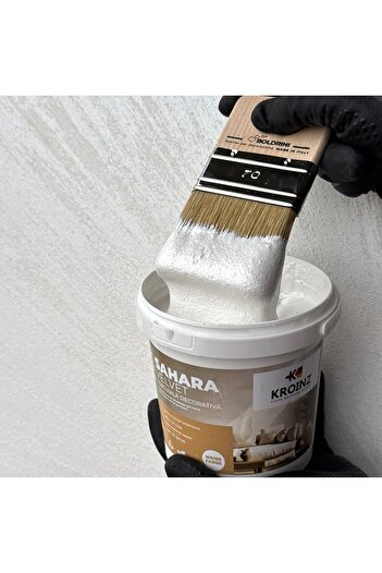 Kroinz Decorative Brushed Quartz Paint, Sahara Velvet, 2.5 Liters, Pearl White Color