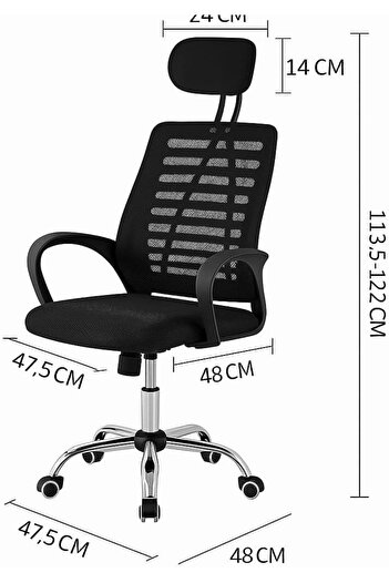 Crestj Luxury Mesh Office Chair with High Back and Headrest, Comfortable Padded Seat, Chrome Base with Swiv
