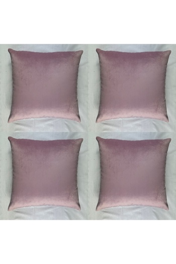 HHKARTS Velvet Pink Cushion Cover 50X50 4 Pieces