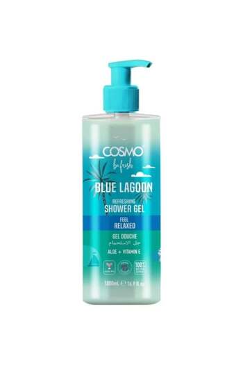 Cosmo Refreshing Shower Gel with Blue Lagoon Scent, Aloe Vera Extract and Vitamin E 1000 ml