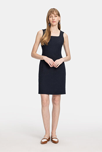 W Collection LACİVERT TÜVİT ELBİSE