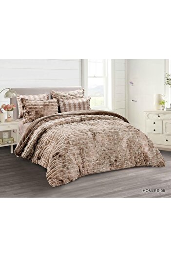 Roshen Winter 6-piece double bed duvet cover set, heavy soft velvet, embossed and engraved, where luxury meets comfort, size 250*230