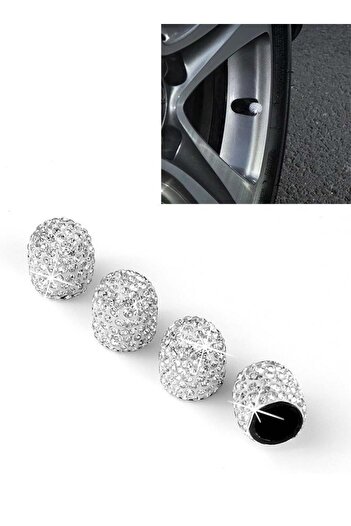 Bukela 4 Pack Handmade Crystal Rhinestone Tire Valve Stem Caps, Wheel Tire Valve, Attractive Dustpro