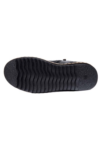 PJ Shoes Leather Sneakers for Girls Kidda Black & Gold