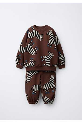Daisy Dolly Boy's Animal Patterned Cotton Suit Without Padding