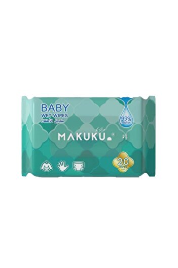 MAKUKU Baby Water Wipes | Unscented and Hypoallergenic | 20 Wet Wipes
