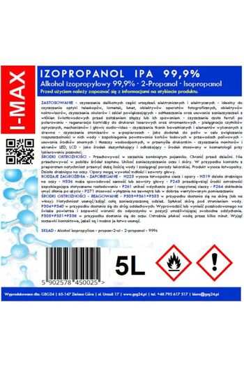 Other Isopropyl alcohol IPA I-MAX 99.9% 5L