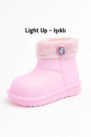 LİASSHOES Lighted Unicorn Woolen Girls' Woolen Rain Boots