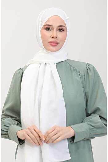 sefamerve Cotton Jazz Shawl 70257-12 Ecru