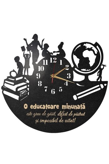 OEM Wall Clock 'Wonderful Teacher' from HDF - 35 cm