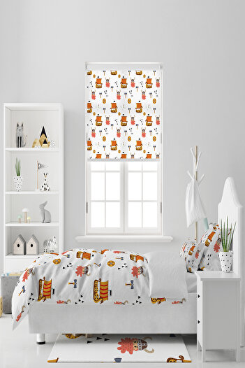 BelezaHome Orange Viking Themed Single Baby Kids Duvet Cover Set