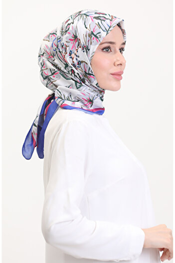 sefamerve Patterned Soft Scarf 70245-03 Saks Fuchsia